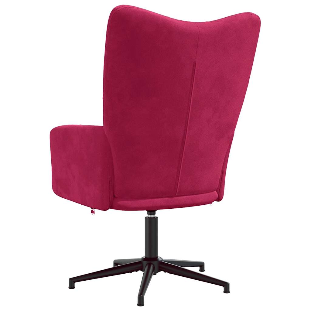 Chaise de relaxation Rouge bordeaux Velours - XIOS