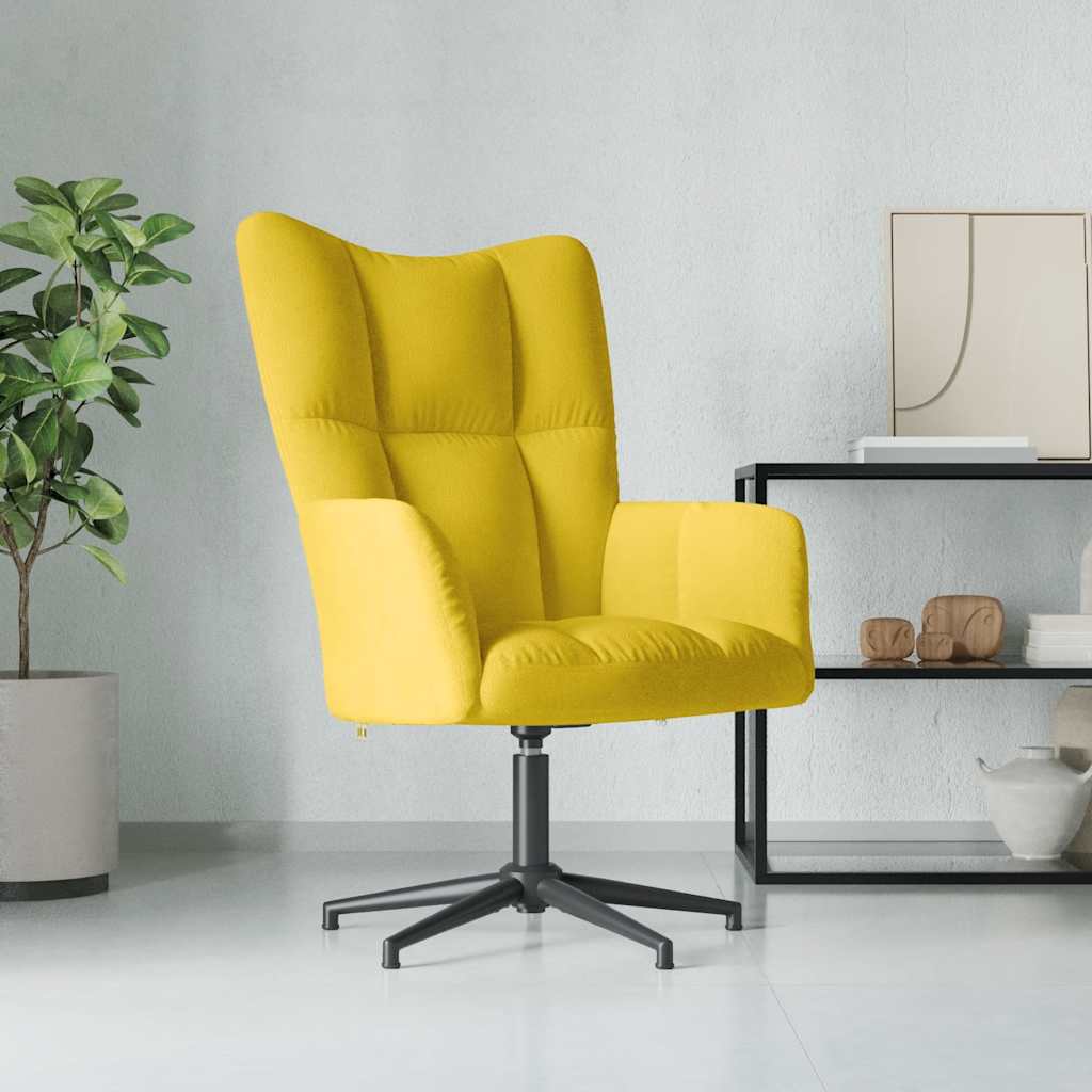 Chaise de relaxation Jaune moutarde Velours - XIOS