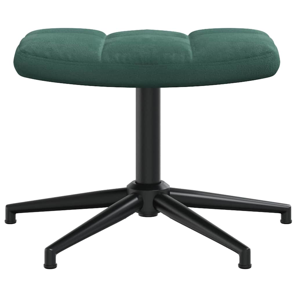 Chaise de relaxation avec tabouret Vert foncé Velours - XIOS