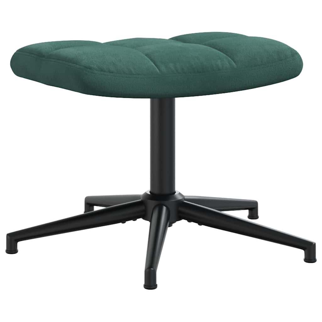 Chaise de relaxation avec tabouret Vert foncé Velours - XIOS