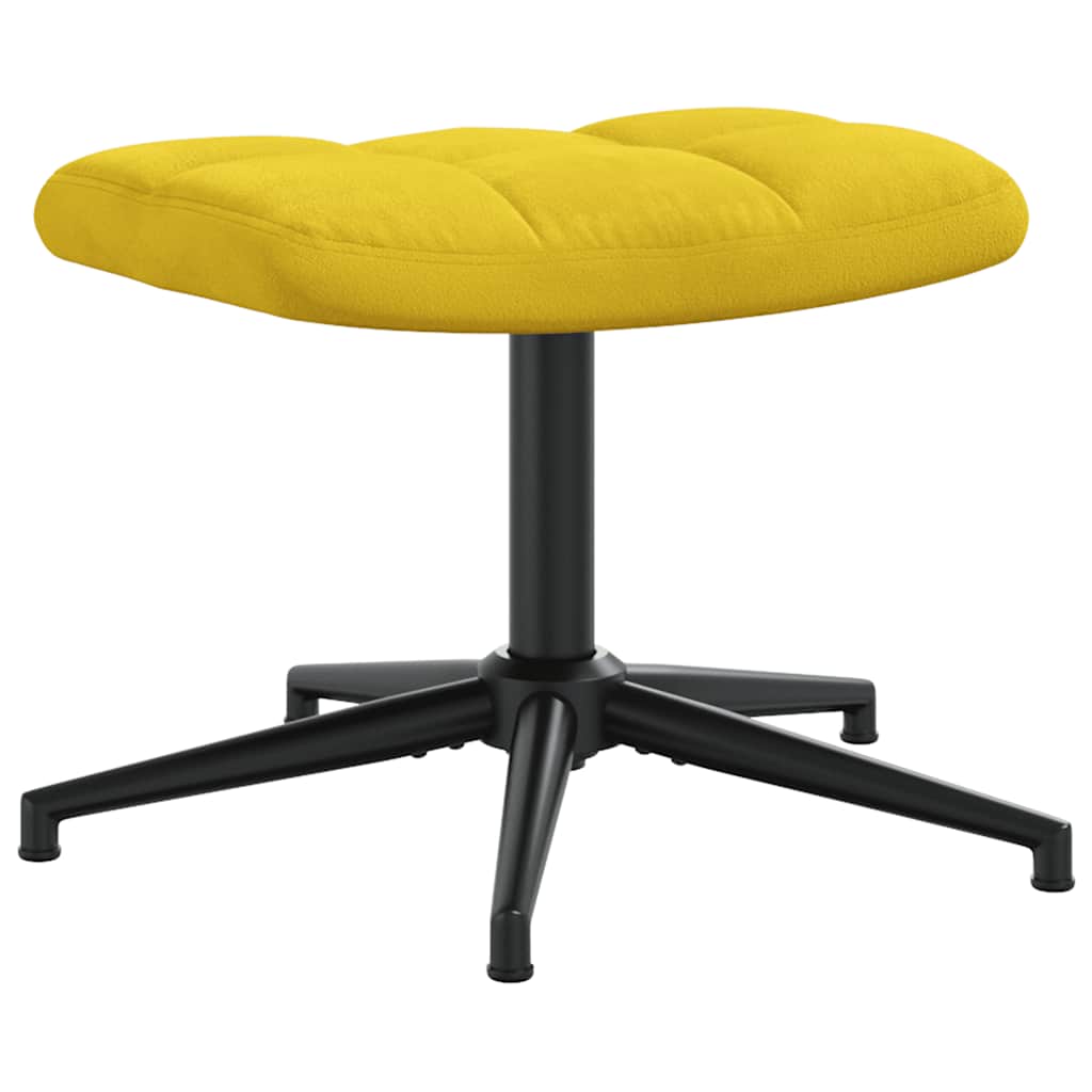 Chaise de relaxation avec tabouret Jaune moutarde Velours - XIOS