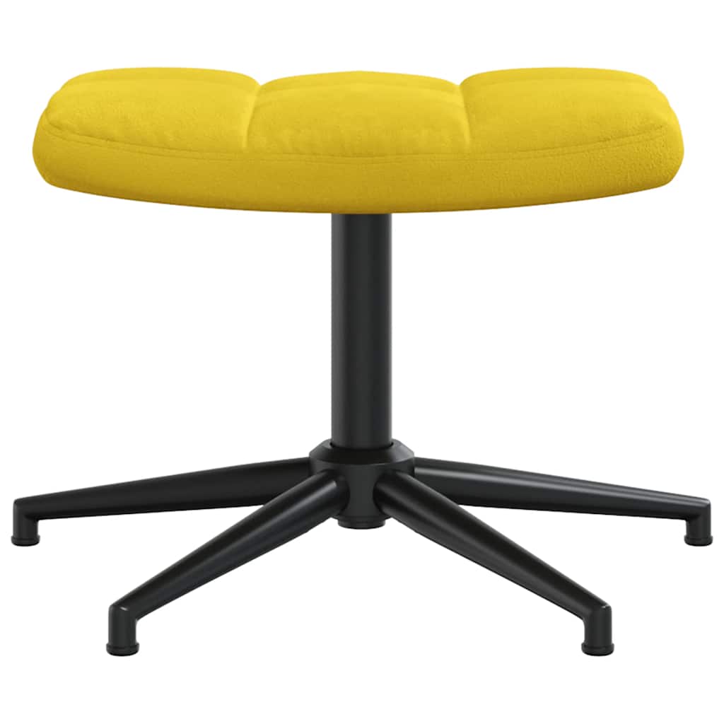 Chaise de relaxation avec tabouret Jaune moutarde Velours - XIOS