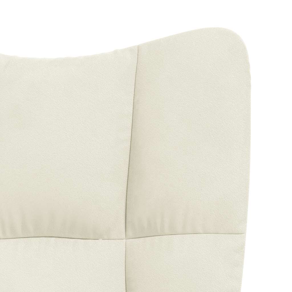 Chaise de relaxation avec tabouret Blanc crème Velours - XIOS