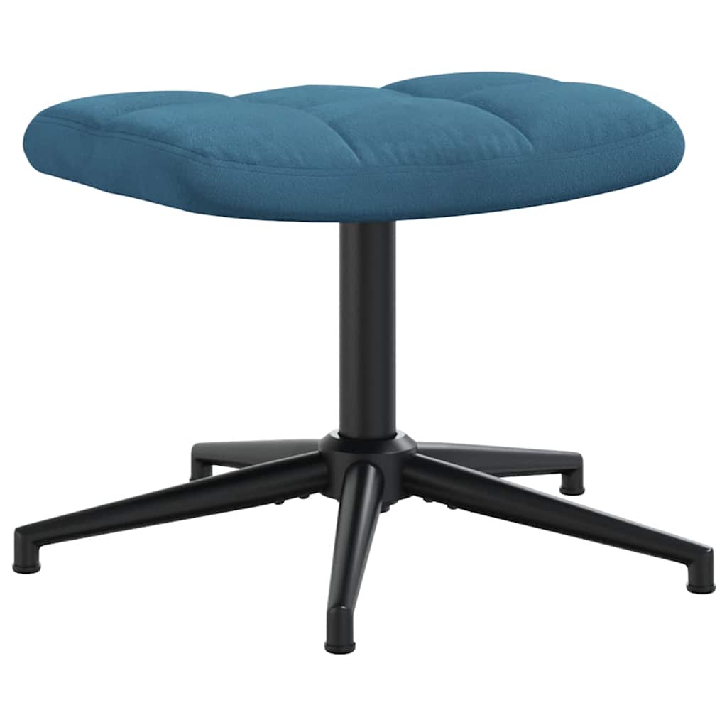 Chaise de relaxation avec tabouret Bleu Velours - XIOS