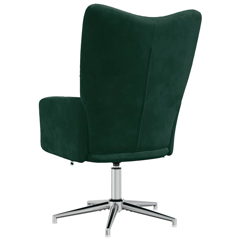 Chaise de relaxation Vert foncé Velours