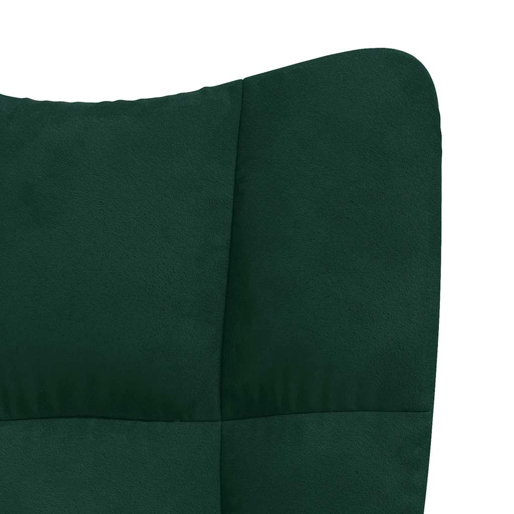 Chaise de relaxation Vert foncé Velours