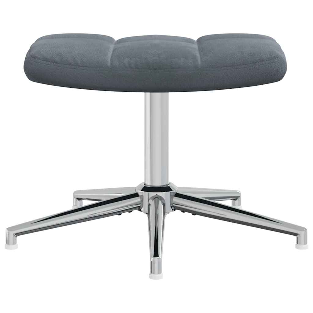 Chaise de relaxation avec tabouret Gris foncé Velours - XIOS