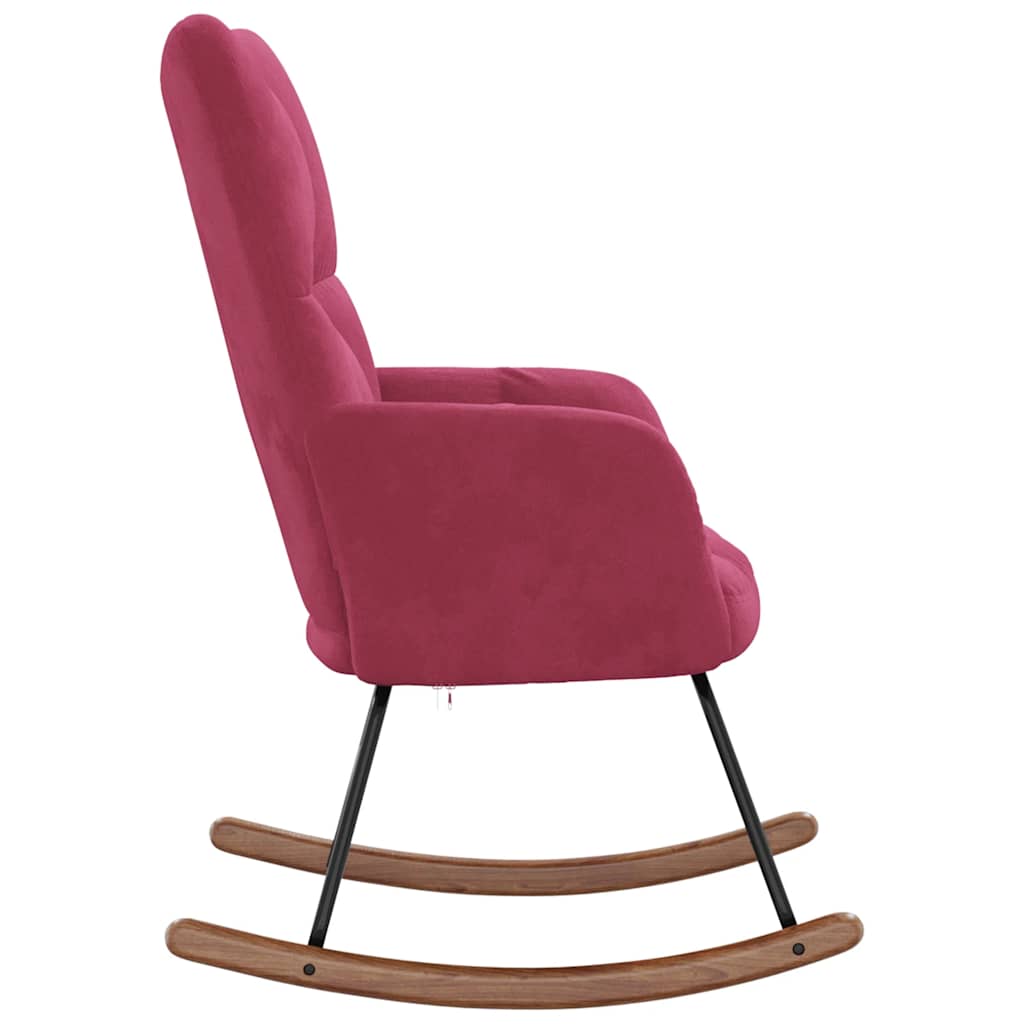 Chaise à bascule Rouge bordeaux Velours - XIOS