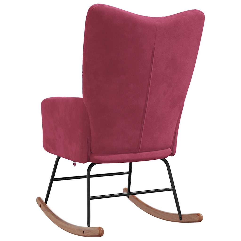 Chaise à bascule Rouge bordeaux Velours - XIOS