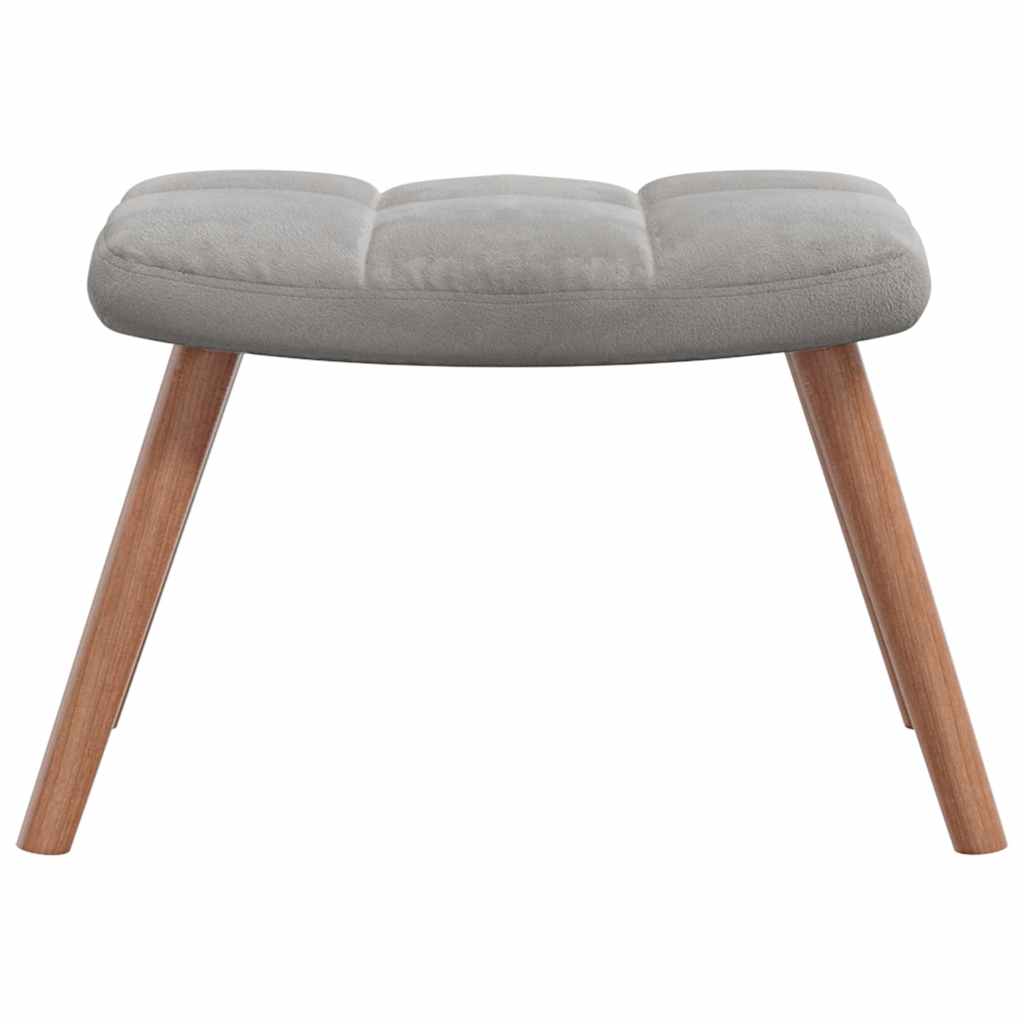 Chaise à bascule avec repose-pied Gris clair Velours - XIOS