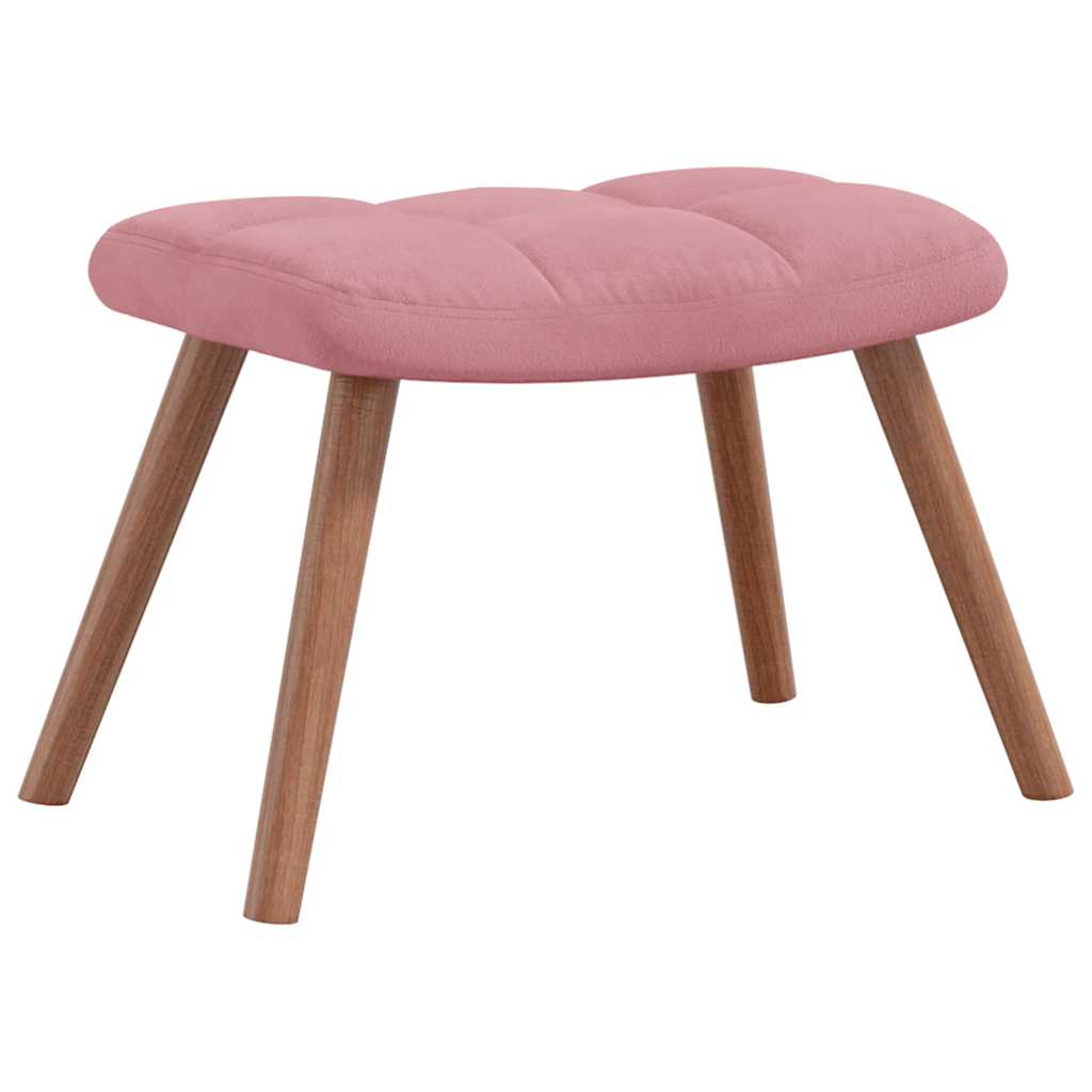 Chaise à bascule avec repose-pied Rose Velours - XIOS