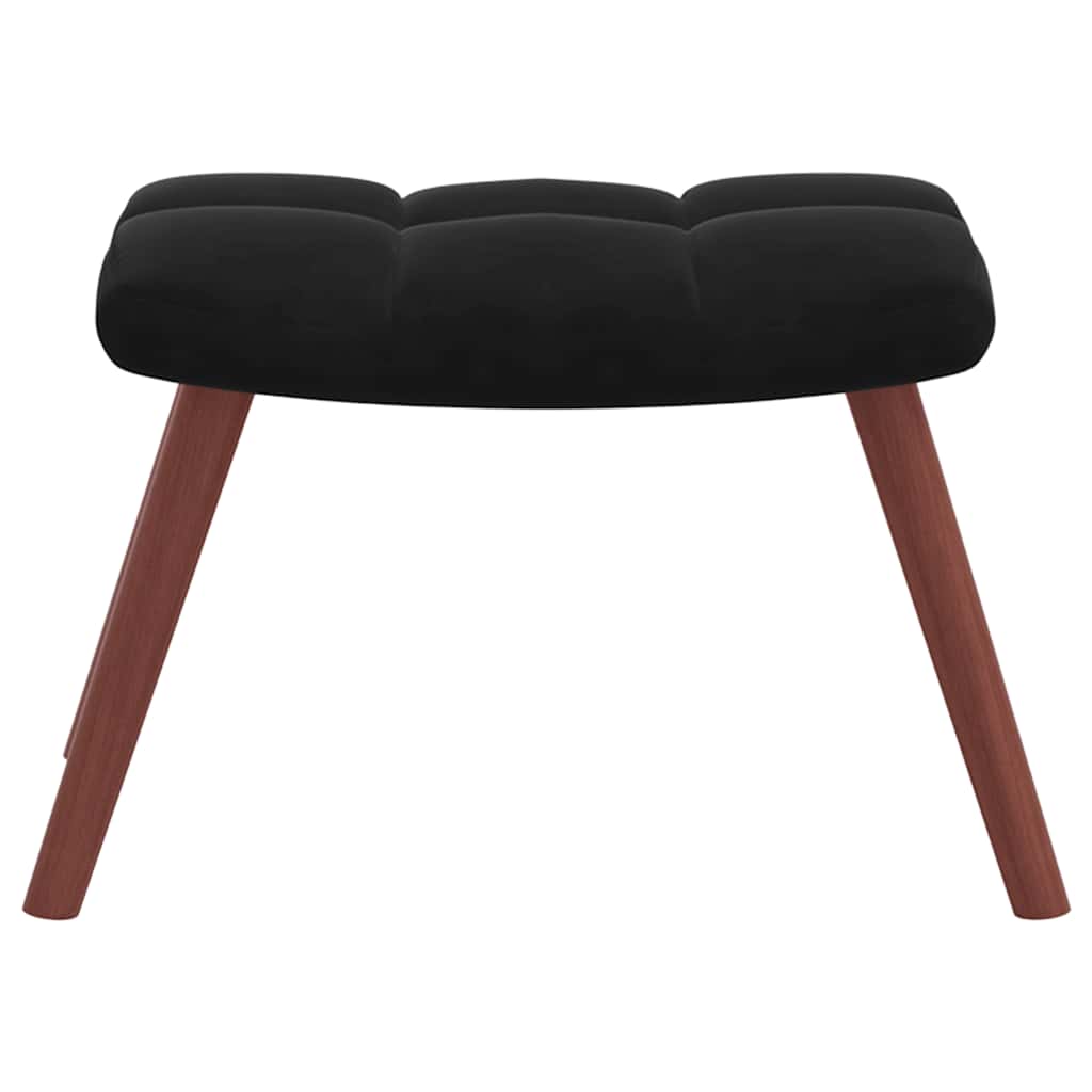Chaise à bascule avec repose-pied Noir Velours - XIOS