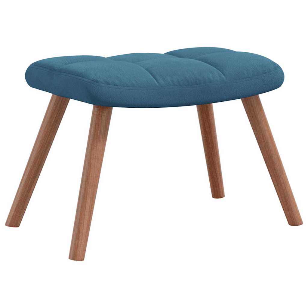 Chaise à bascule avec repose-pied Bleu Velours - XIOS