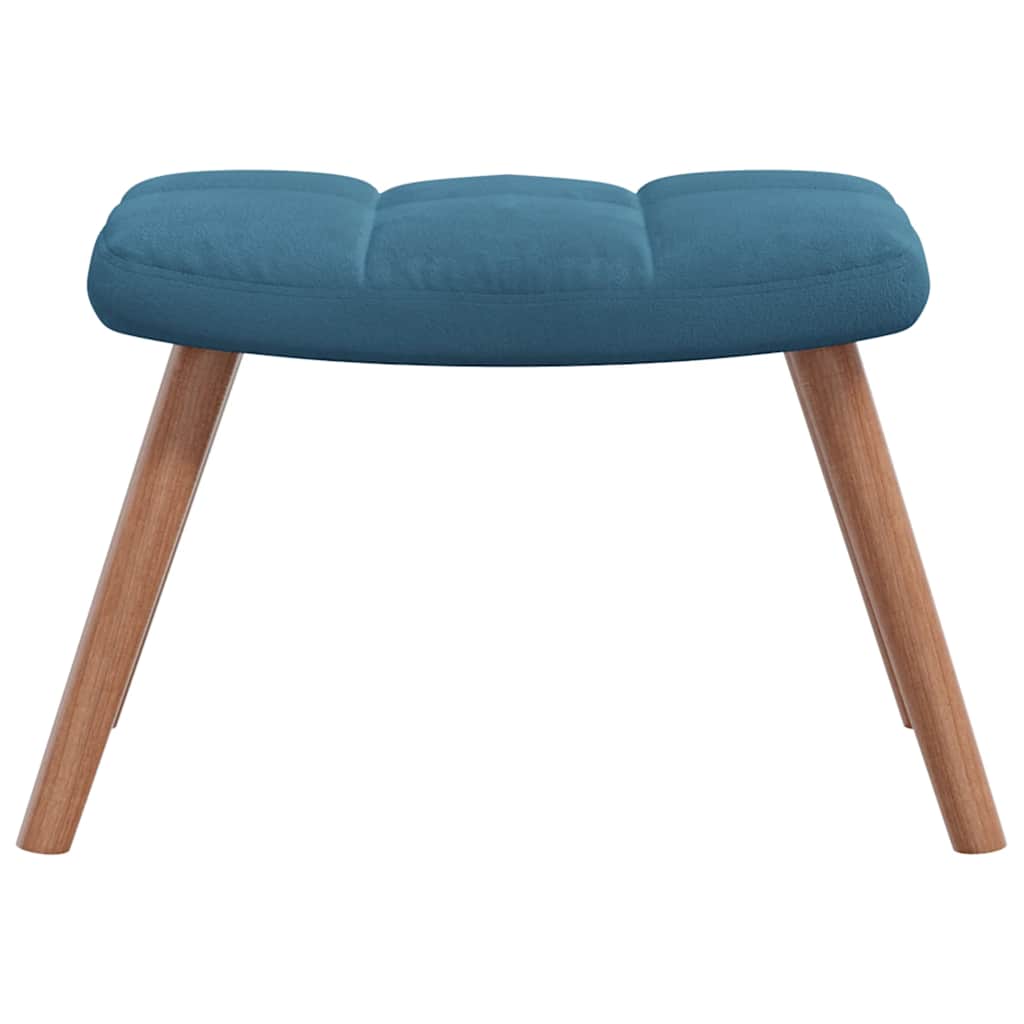 Chaise à bascule avec repose-pied Bleu Velours - XIOS