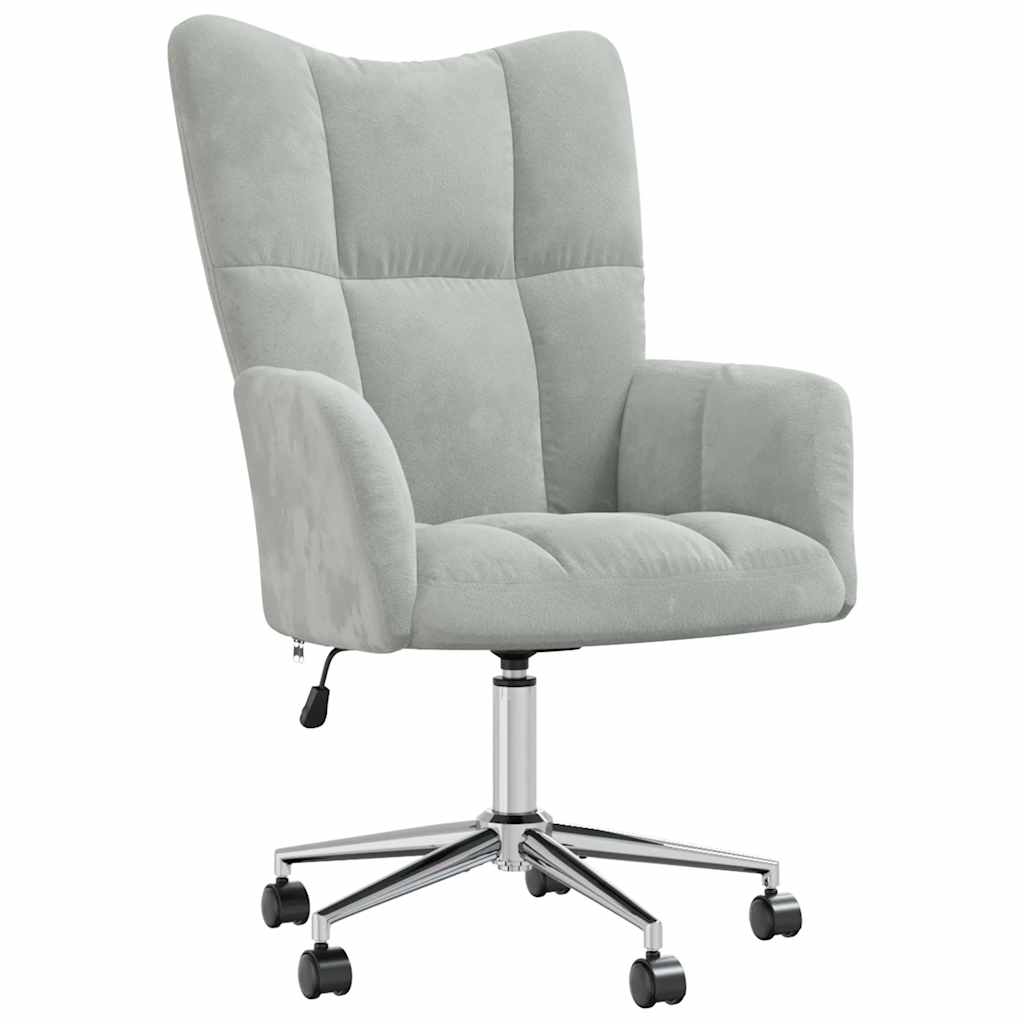 Chaise de relaxation Gris clair Velours - XIOS