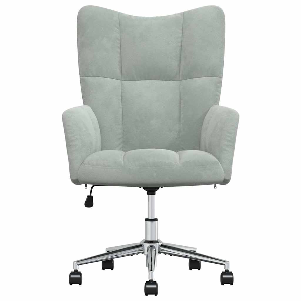 Chaise de relaxation Gris clair Velours - XIOS