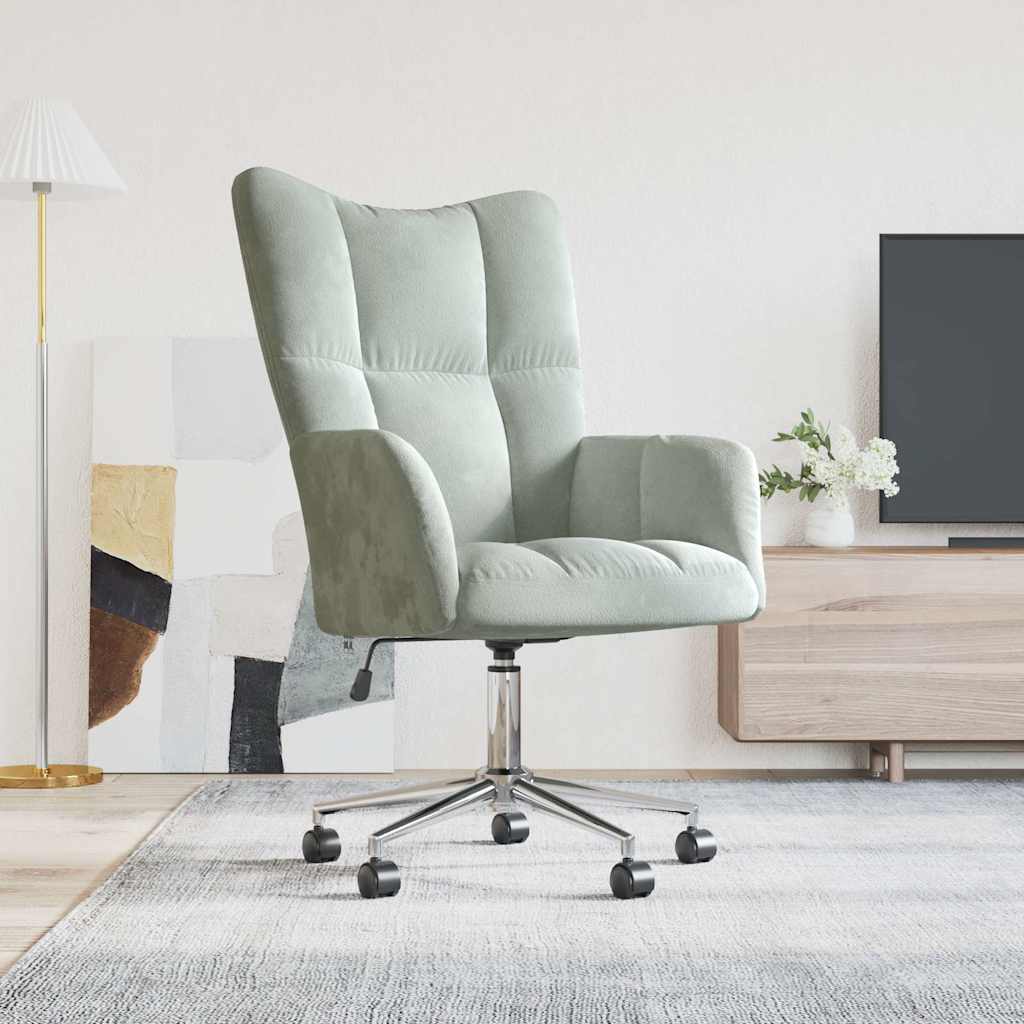 Chaise de relaxation Gris clair Velours - XIOS