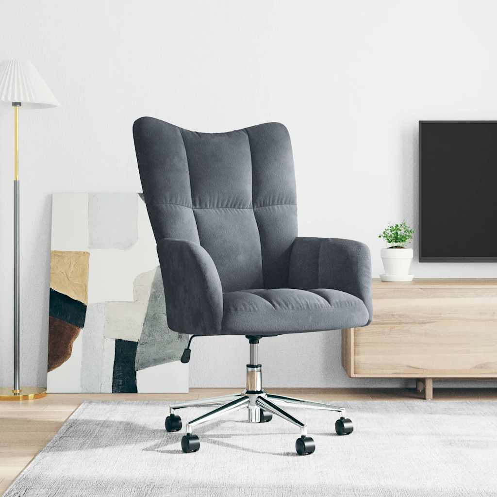 Chaise de relaxation Gris foncé Velours - XIOS