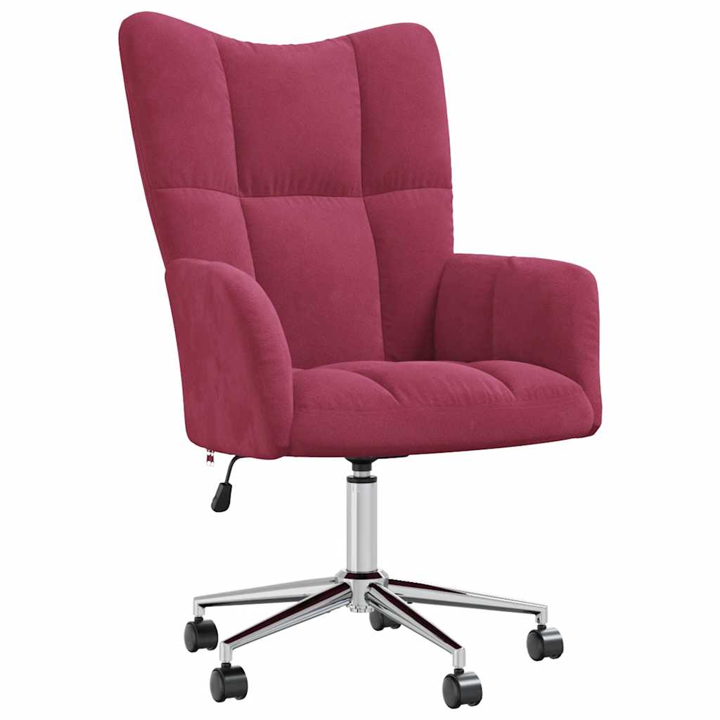 Chaise de relaxation Rouge bordeaux Velours - XIOS