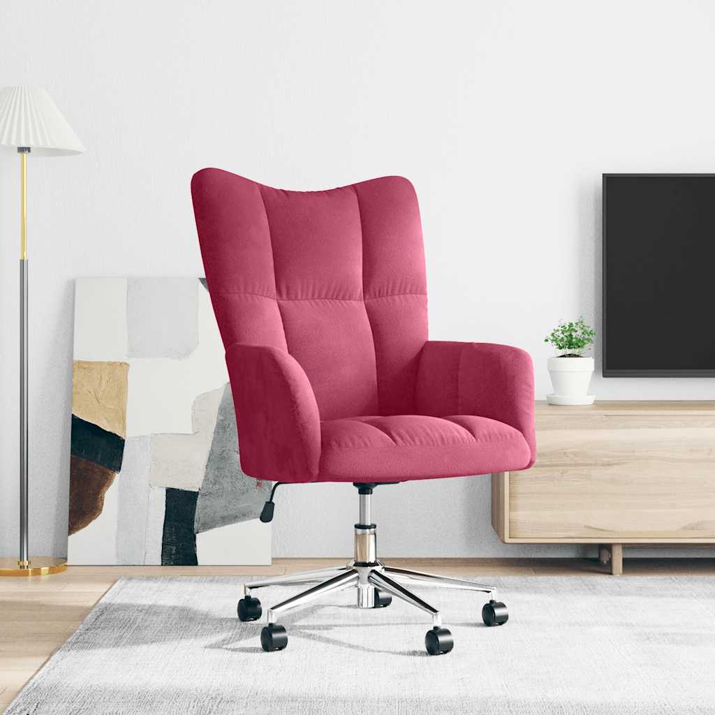 Chaise de relaxation Rouge bordeaux Velours - XIOS