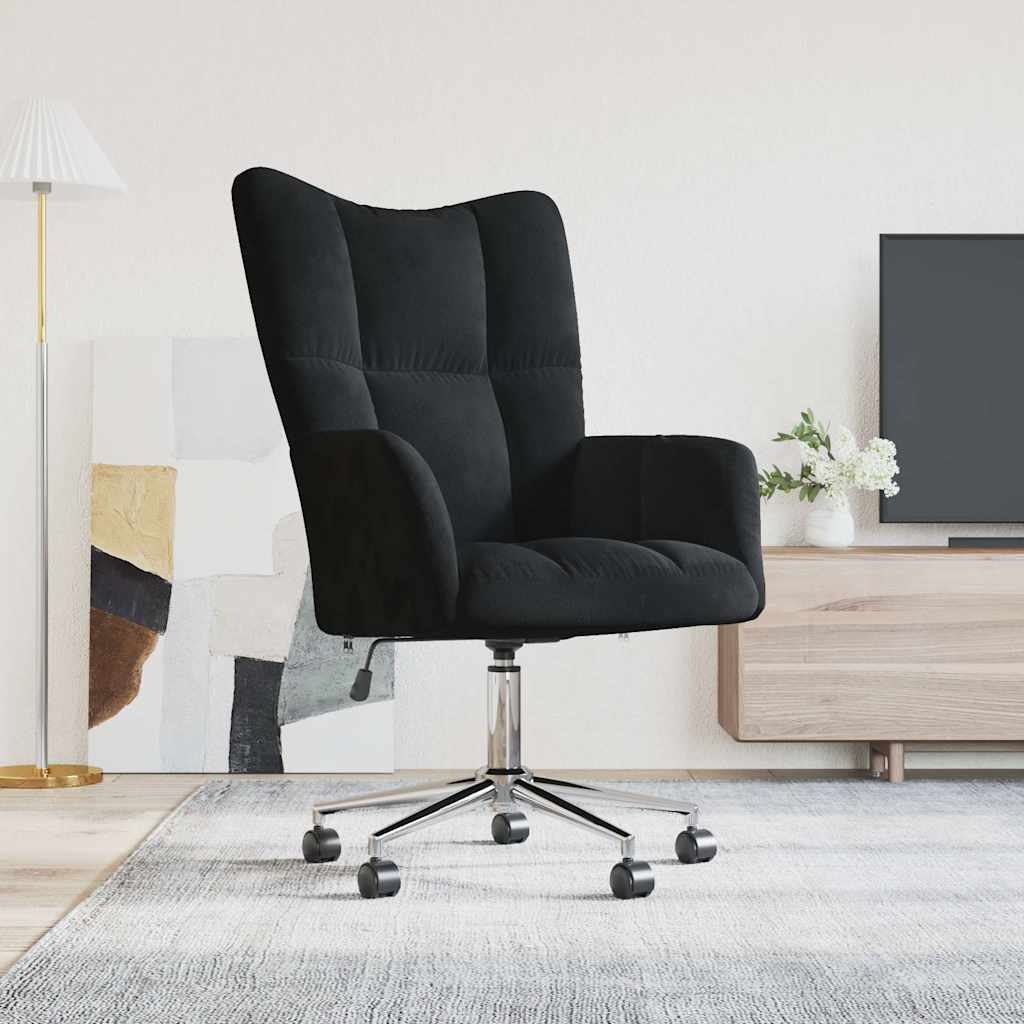 Chaise de relaxation Noir Velours - XIOS