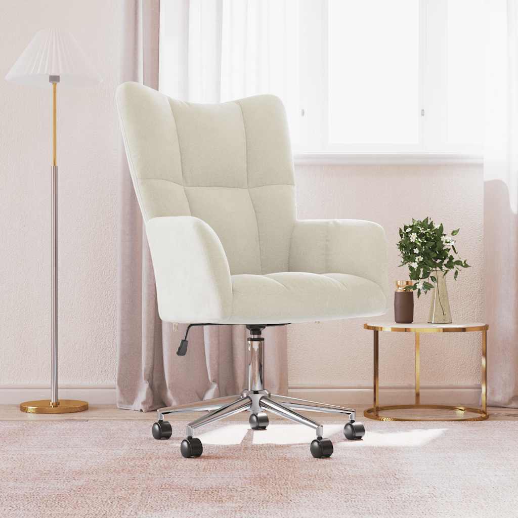 Chaise de relaxation Blanc crème Velours - XIOS