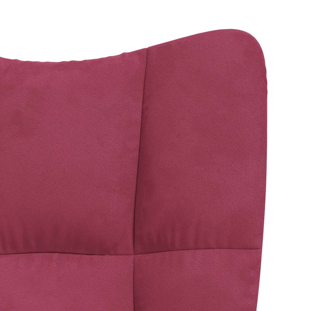 Chaise de relaxation Rouge bordeaux Velours - XIOS