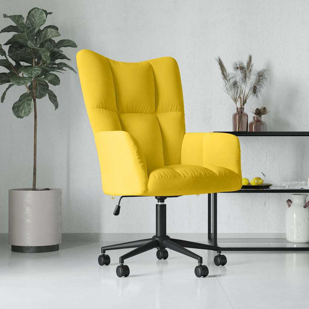 Chaise de relaxation Jaune moutarde Velours - XIOS