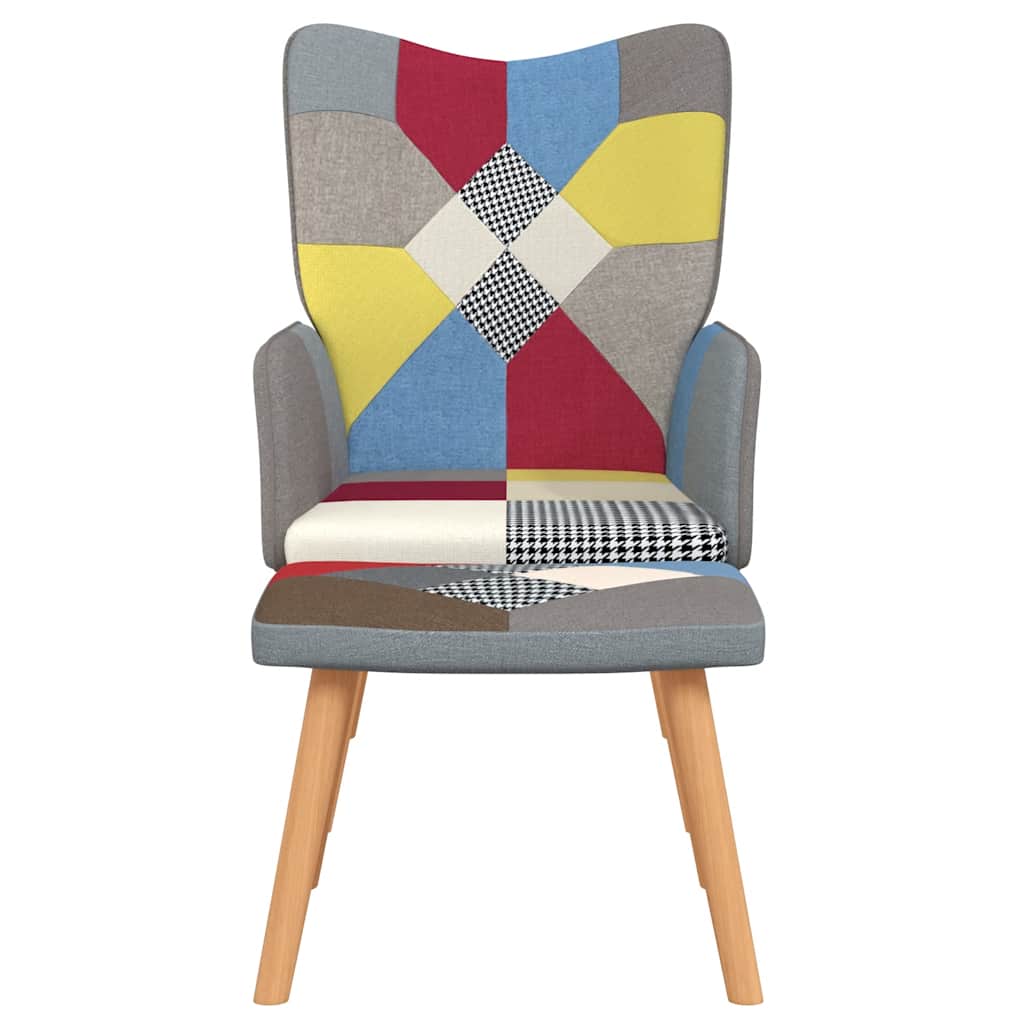 Chaise de relaxation avec repose-pied Patchwork Tissu - XIOS