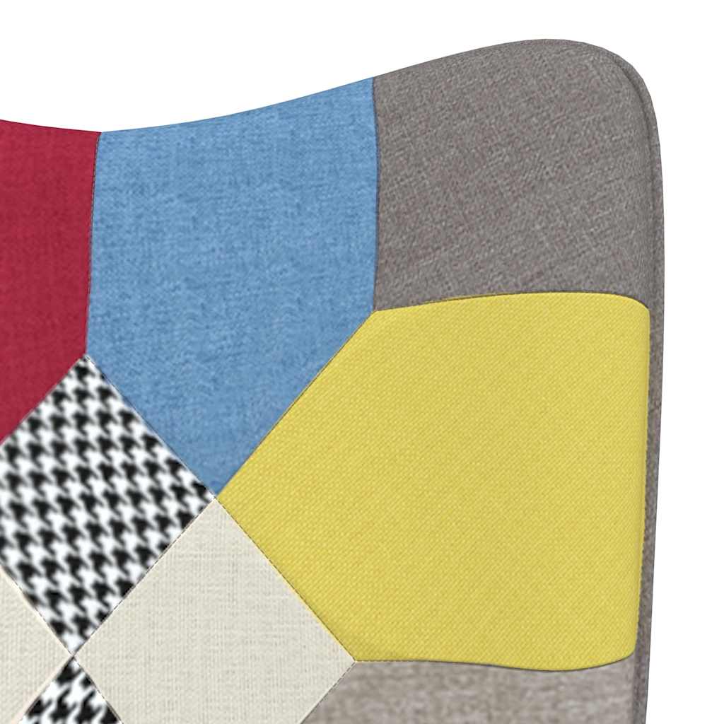 Chaise à bascule avec tabouret Patchwork Tissu - XIOS