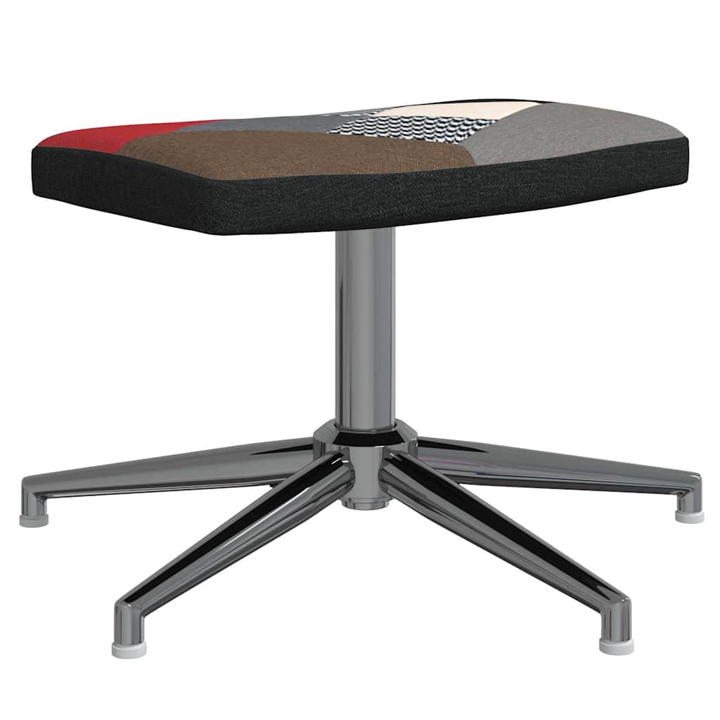 Chaise de relaxation avec tabouret Patchwork Tissu - XIOS