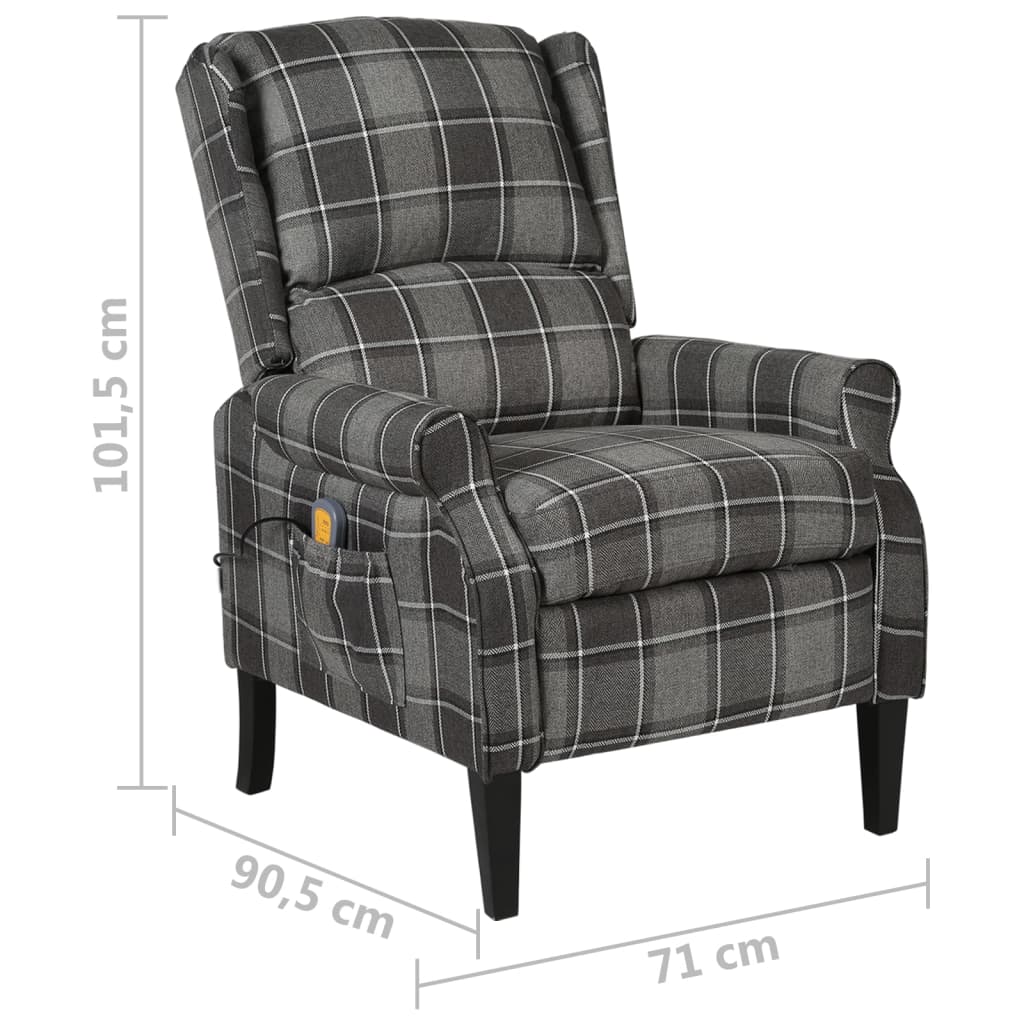 Fauteuil de massage inclinable Gris Tissu - XIOS