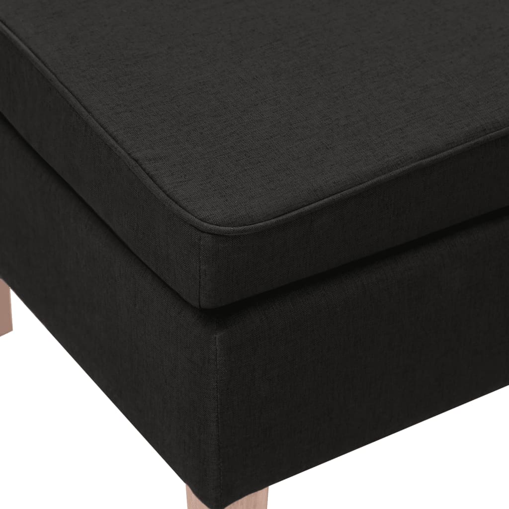 Tabouret avec pieds en bois Noir Tissu - XIOS