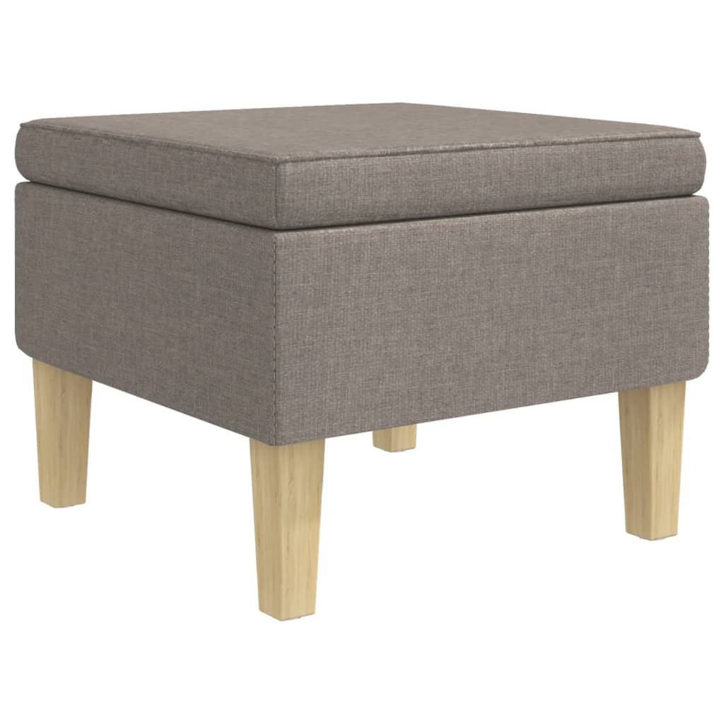 Tabouret avec pieds en bois Taupe Tissu - XIOS