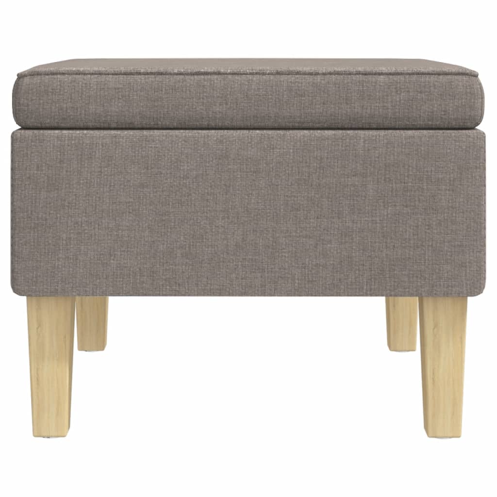 Tabouret avec pieds en bois Taupe Tissu - XIOS