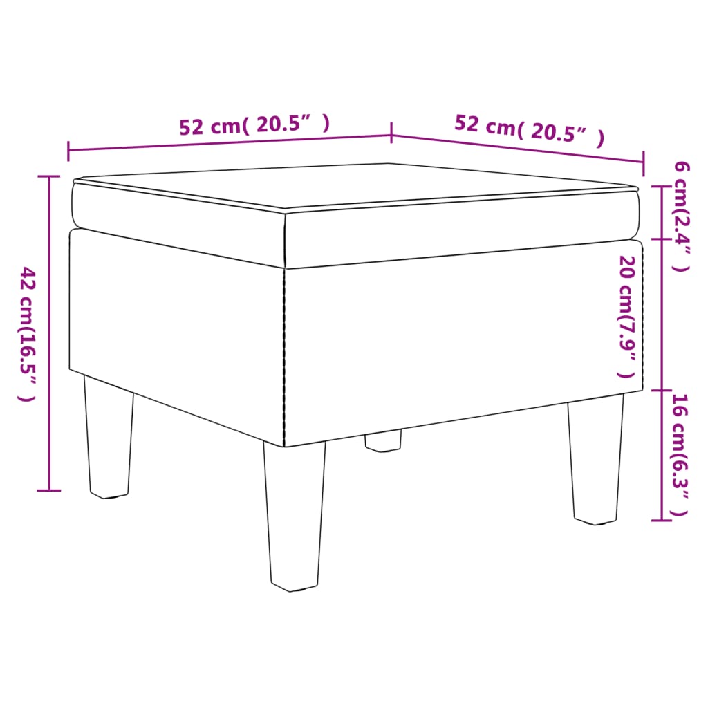 Tabouret avec pieds en bois Taupe Tissu - XIOS