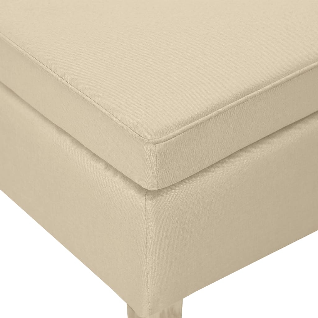 Tabouret avec pieds en bois Crème Tissu - XIOS