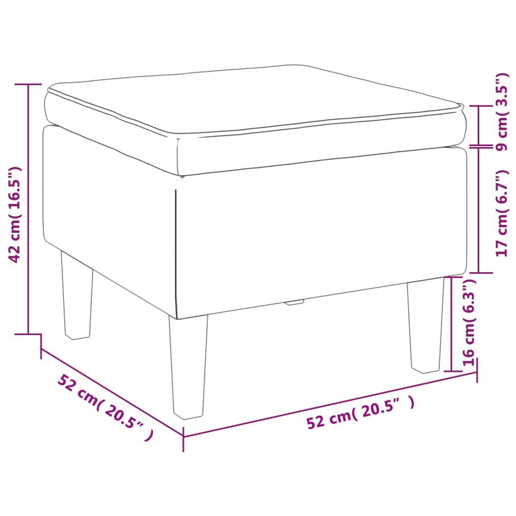 Tabouret avec pieds en bois Gris clair Velours - XIOS