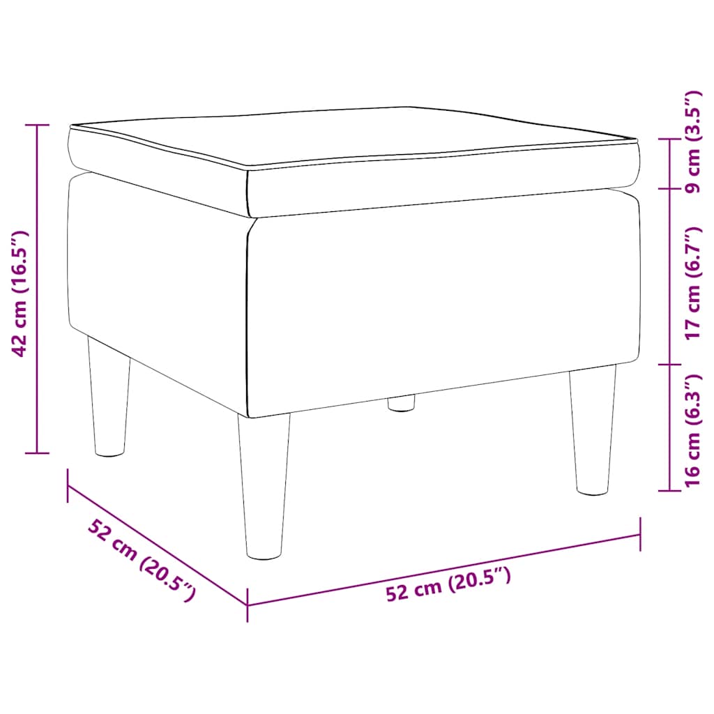 Tabouret avec pieds en bois Vert clair Velours - XIOS