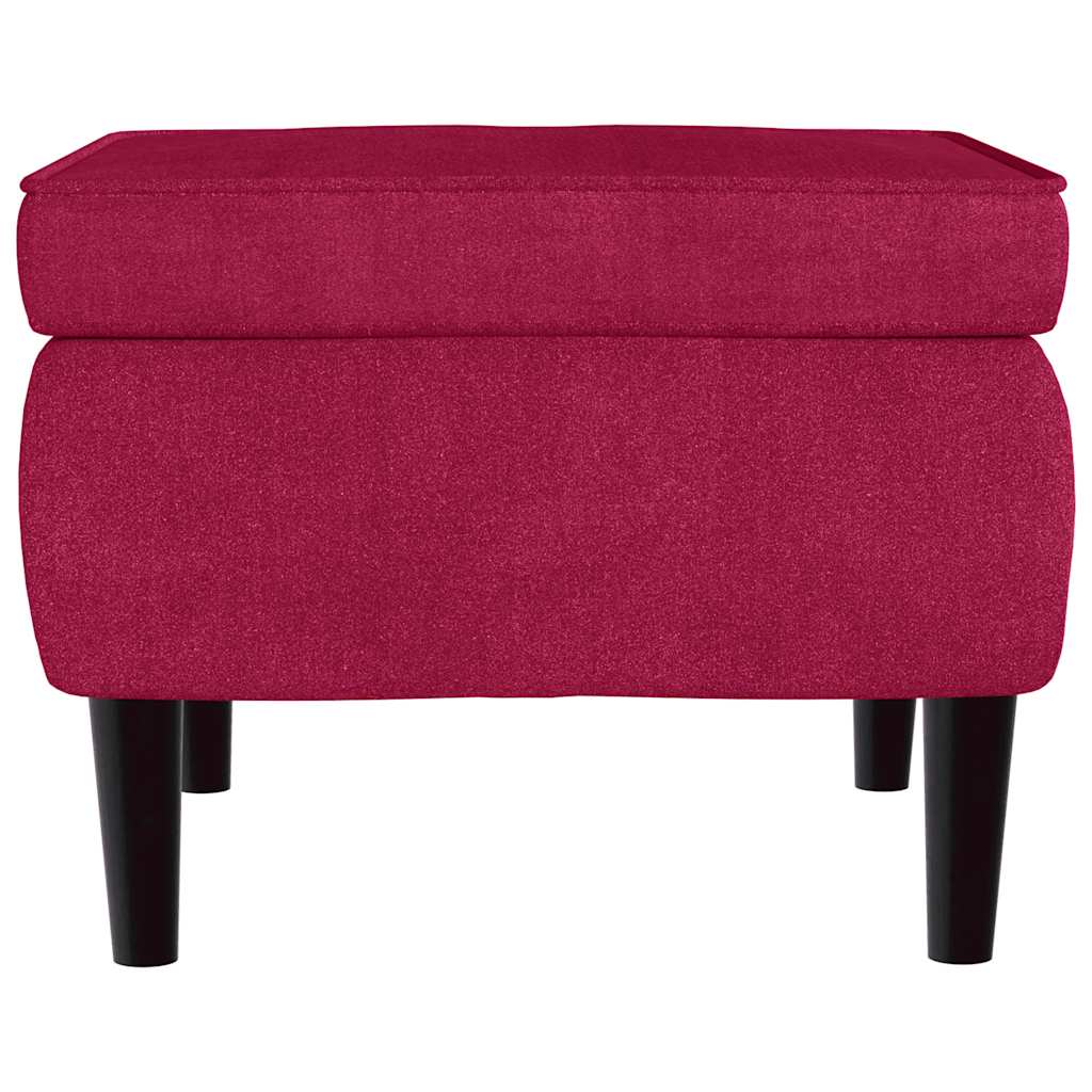Tabouret avec pieds en bois Rouge bordeaux Velours - XIOS