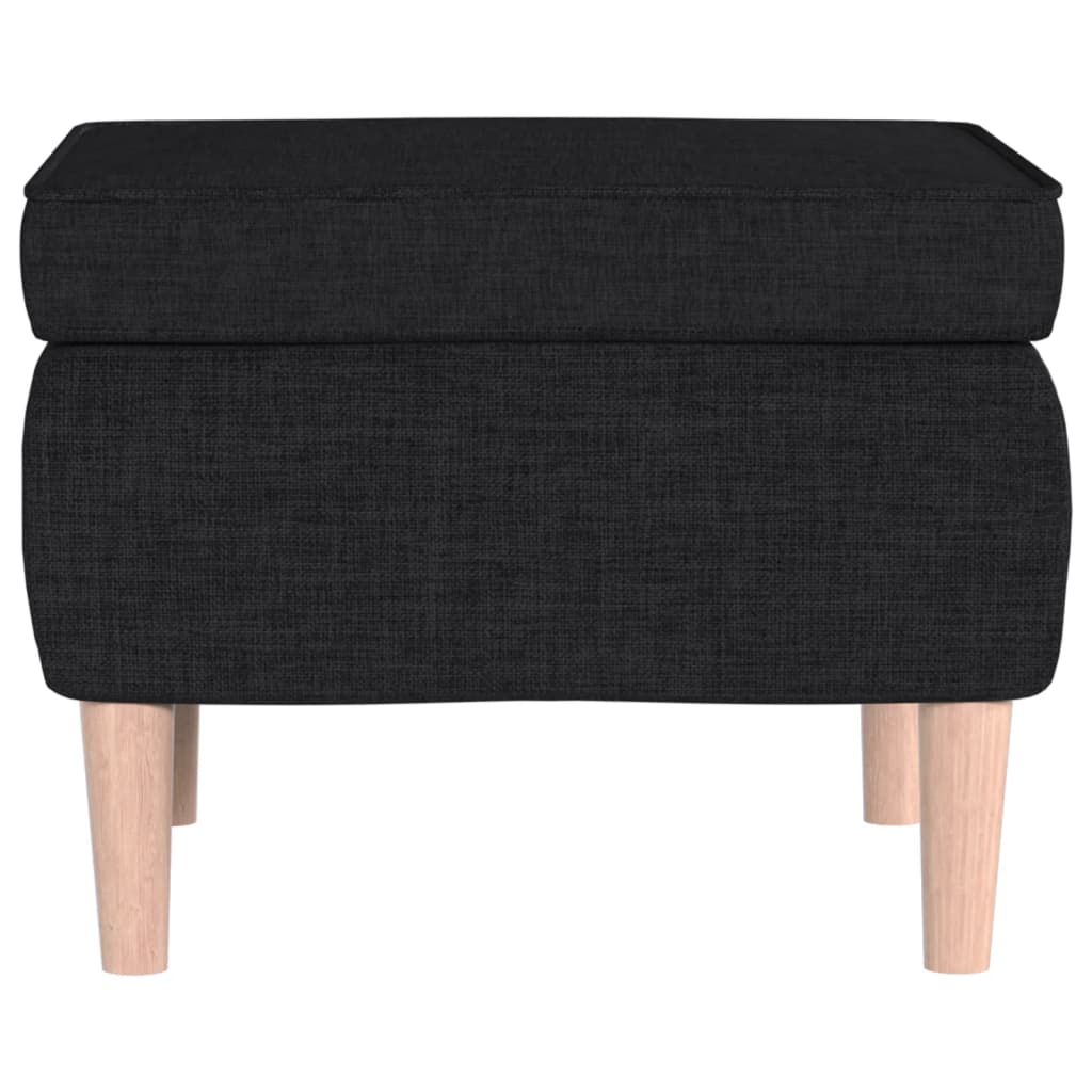 Tabouret avec pieds en bois Noir Tissu Chaises pliantes & tabourets vidaXL