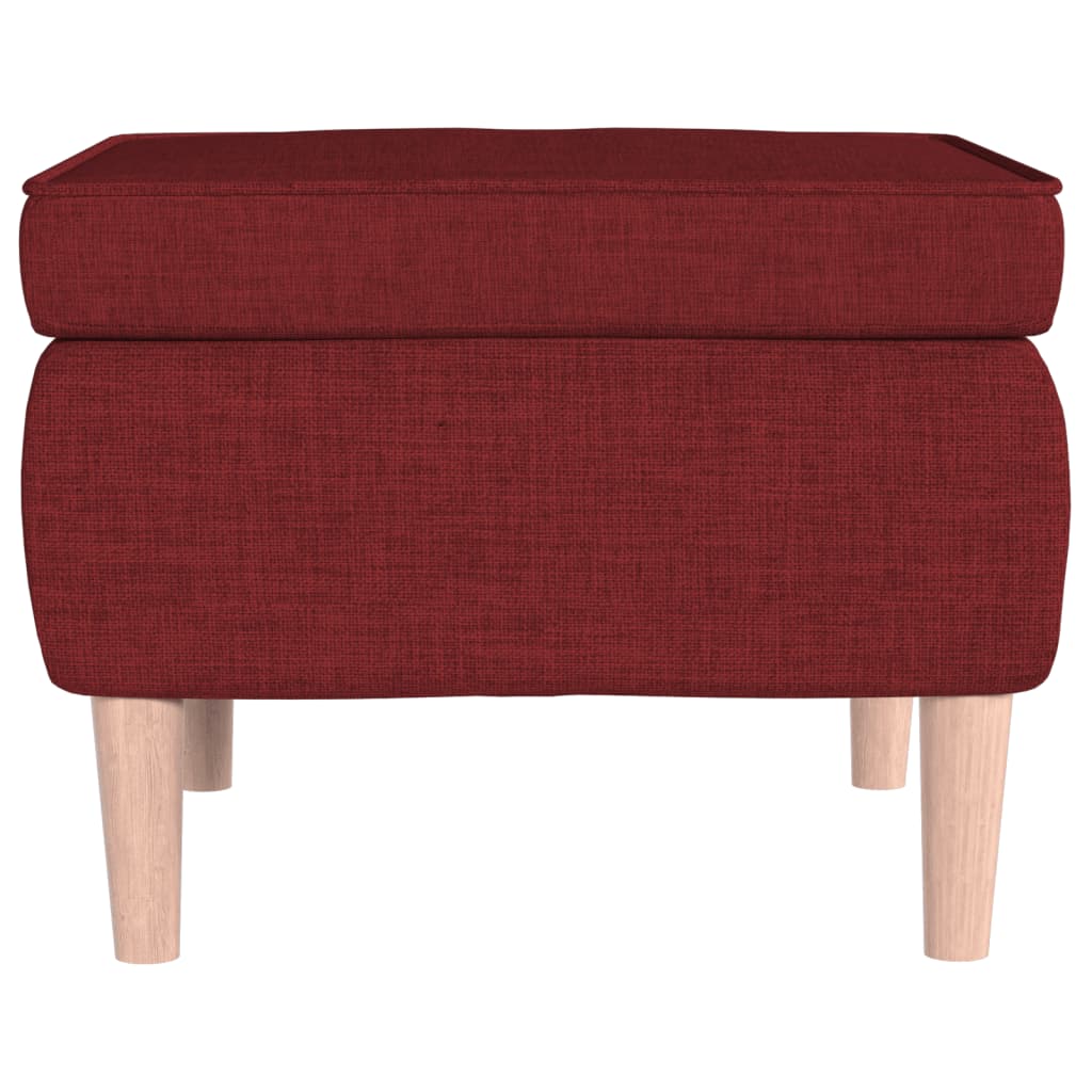 Tabouret avec pieds en bois Rouge bordeaux Tissu - XIOS
