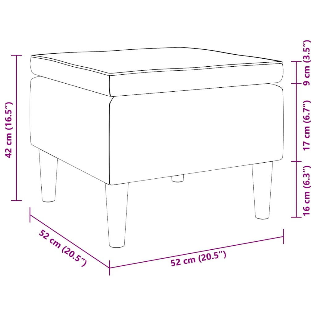 Tabouret avec pieds en bois Marron Tissu - XIOS