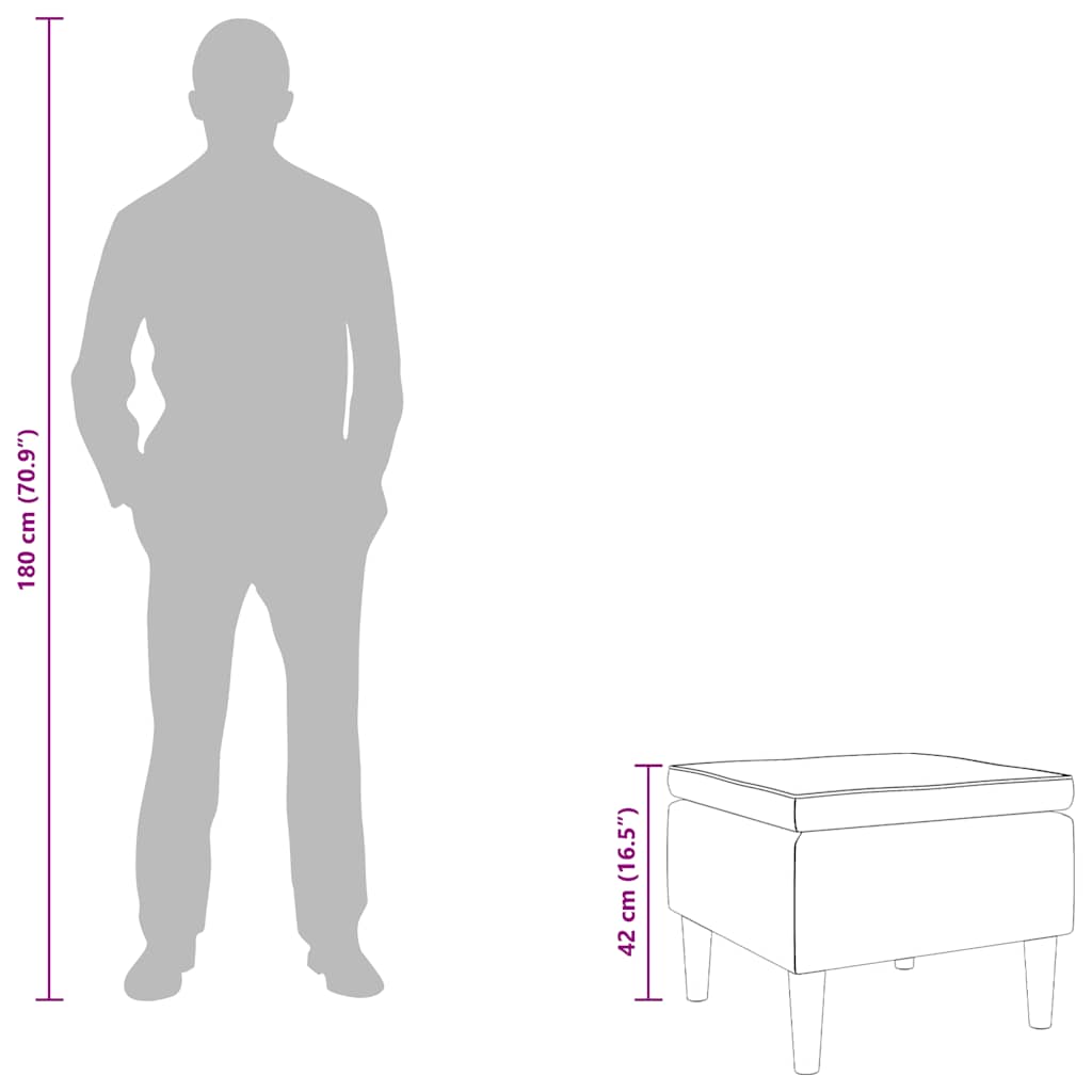 Tabouret avec pieds en bois Marron Tissu - XIOS