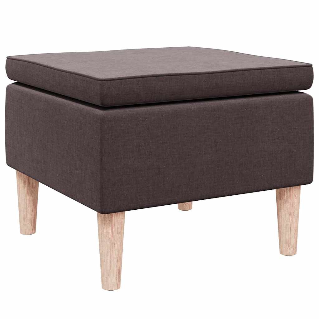 Tabouret avec pieds en bois Marron foncé Tissu - XIOS