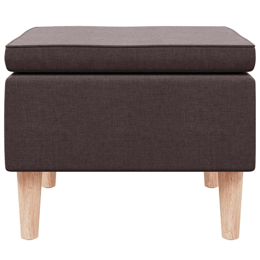 Tabouret avec pieds en bois Marron foncé Tissu - XIOS