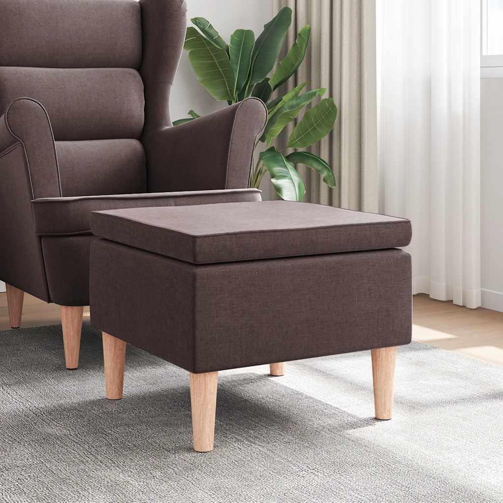 Tabouret avec pieds en bois Marron foncé Tissu - XIOS