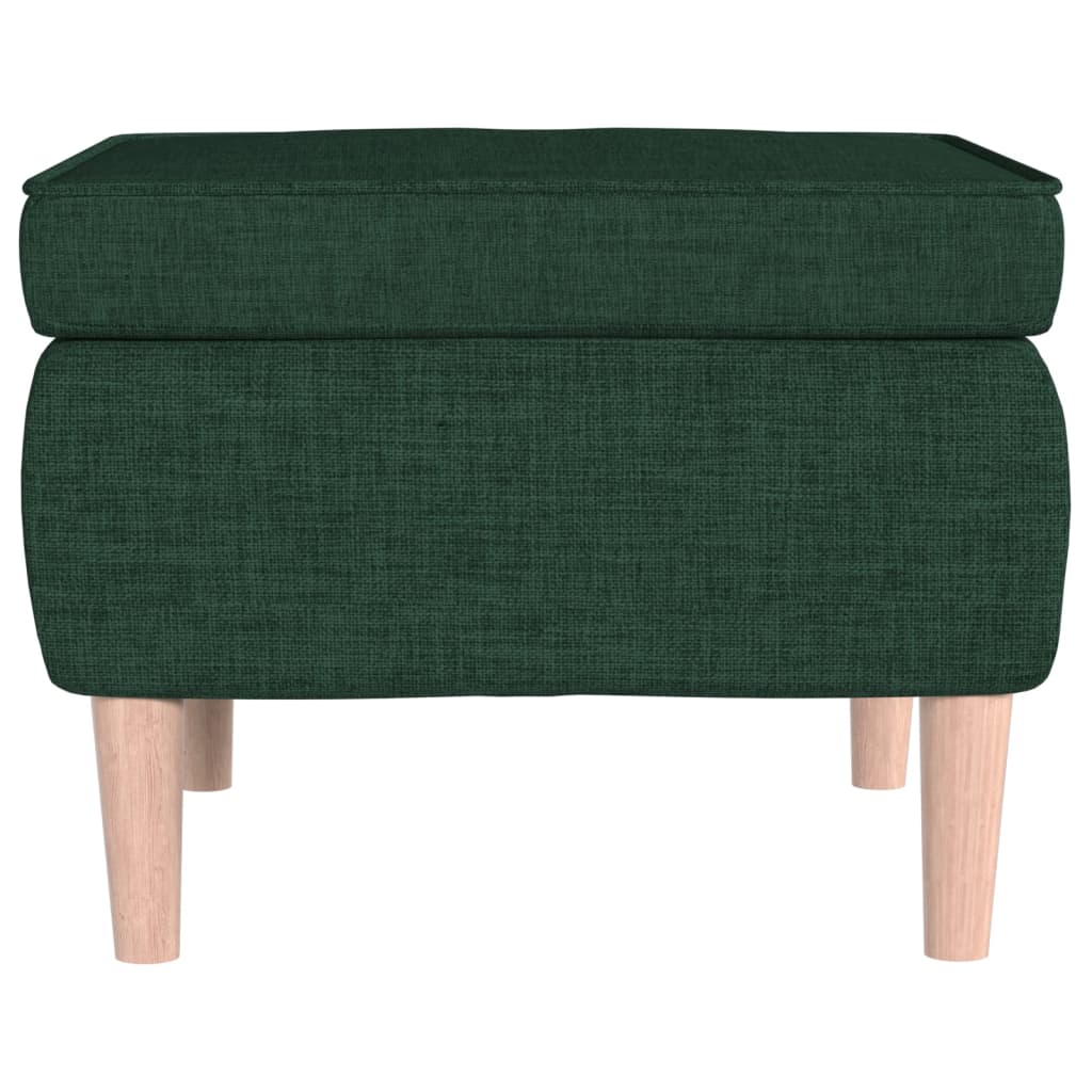 Tabouret avec pieds en bois Vert foncé Tissu Chaises pliantes & tabourets vidaXL