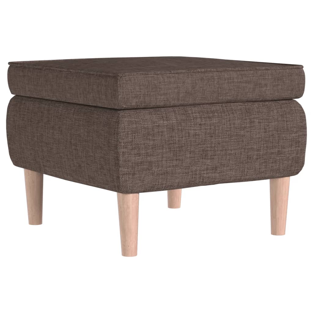 Tabouret avec pieds en bois Taupe Tissu - XIOS
