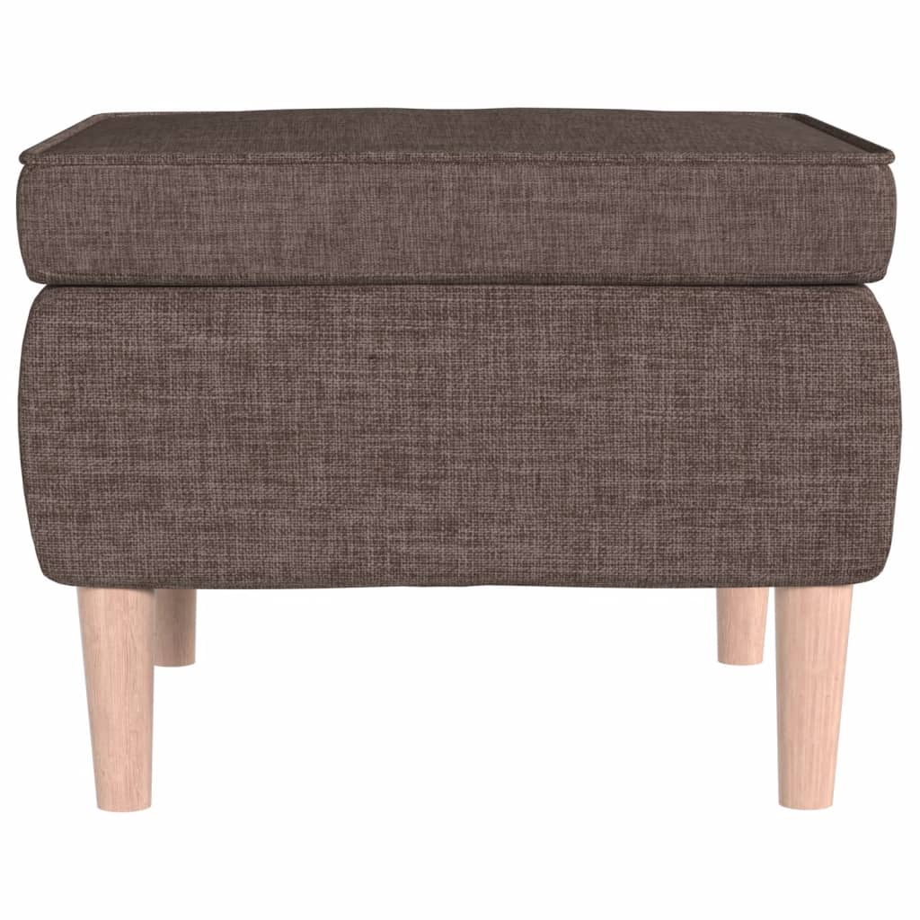Tabouret avec pieds en bois Taupe Tissu - XIOS